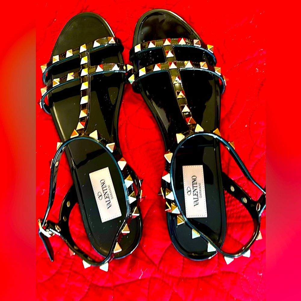 Valentino rockstud rubber shoes. selling now for $550 at Saks fifth Avenue
